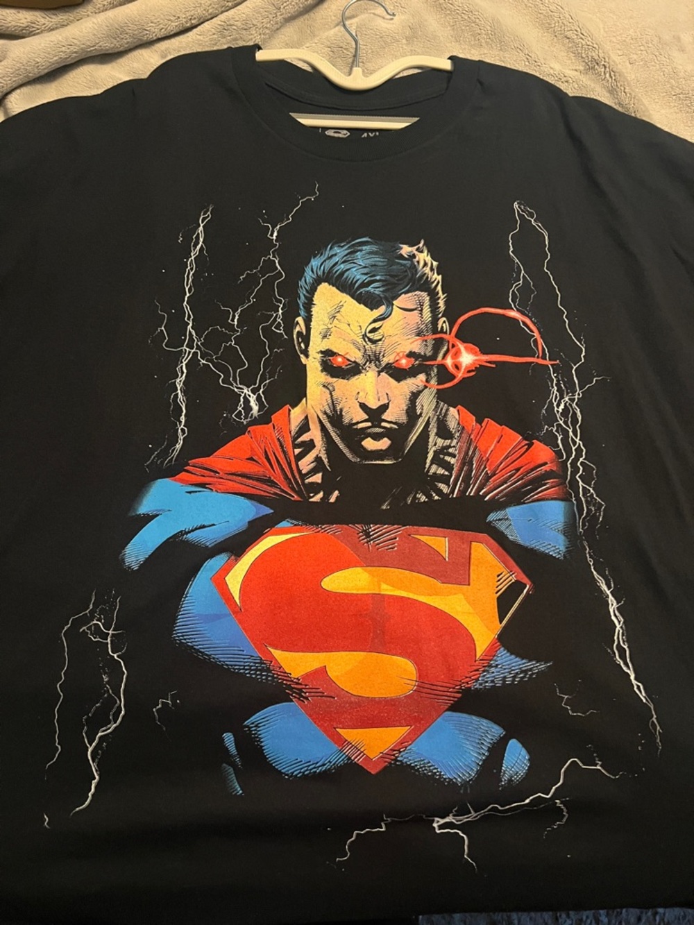 CVLA Superman Graphic Black Men's T-Shirt - Red & Blue